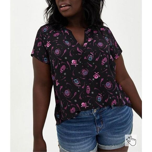 Torrid Disney Villains Princess And The Frog Dr. Facilier Blouse Size 3 - Picture 1 of 7